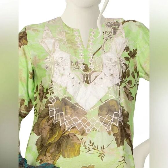 JUNAID JAMSHED  3 Piece Print Jacquard SHALWAR KAMEEZ - Picture 2 of 3